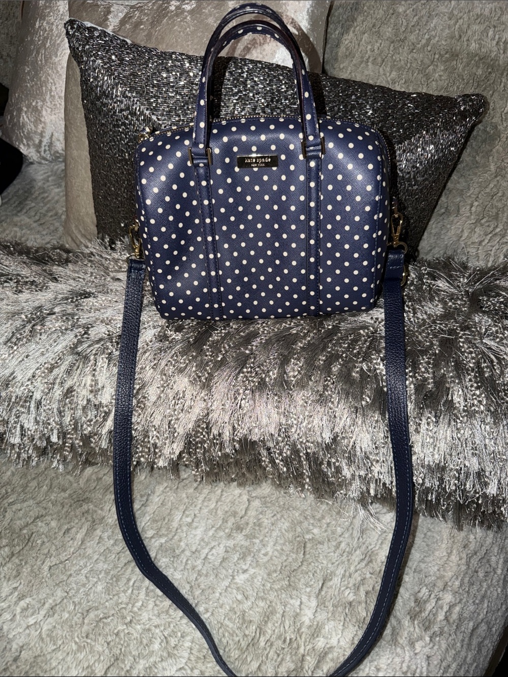 Kate Spade New York Grant Street Mini Cassie satchel in French Navy